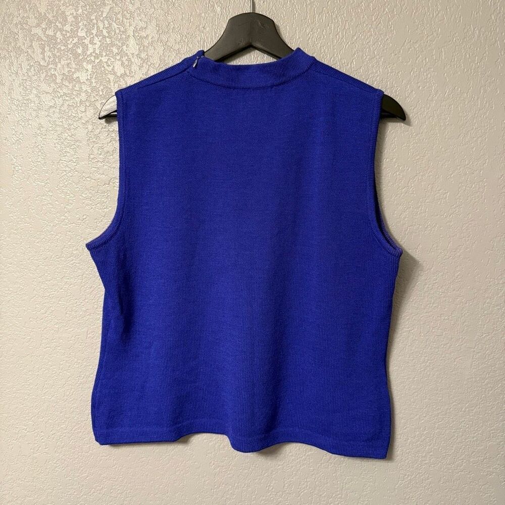 Vintage St. John Royal Blue Knit Sleeveless Top Size Medium - Picture 5 of 5